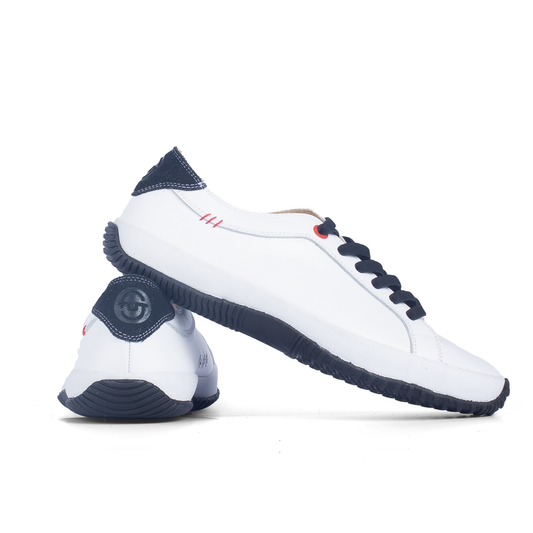 Premium Comfort Wide Fit White Leather Footwear for Flat Feet by FUT in City Collection Ankara