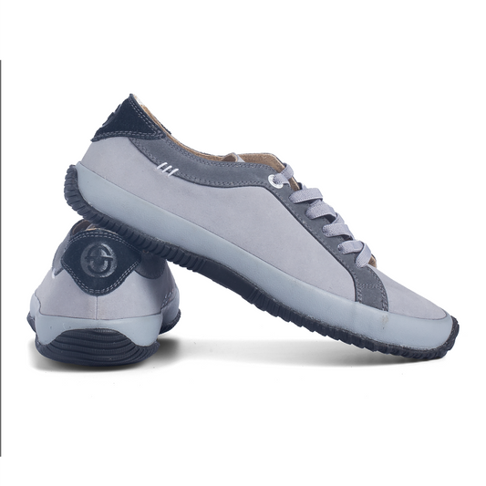 Premium Comfort Wide Fit Grey Leather Footwear for Flat Feet by FUT in City Collection Ankara