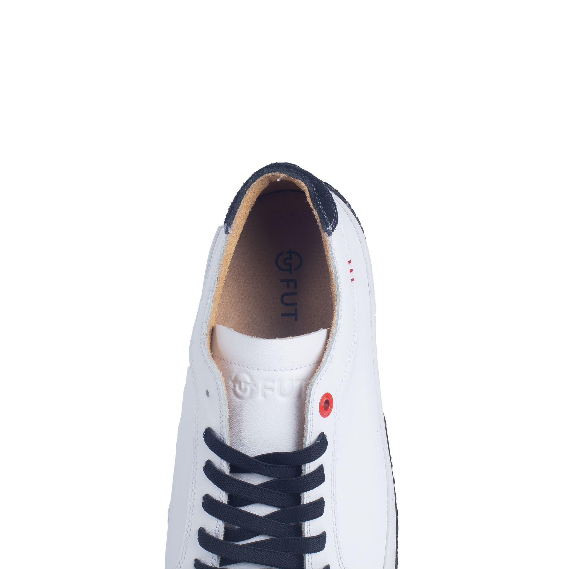 Premium Comfort Wide Fit White Leather Footwear for Flat Feet by FUT in City Collection Ankara Detail View