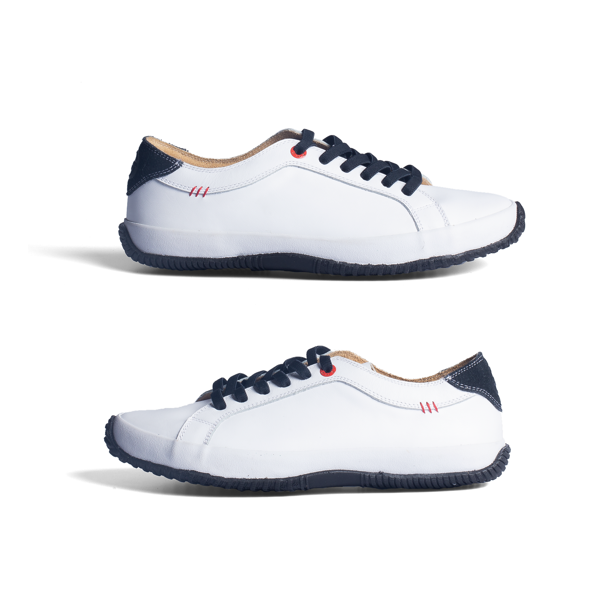 Premium Comfort Wide Fit White Leather Footwear for Flat Feet by FUT in City Collection Ankara Side View