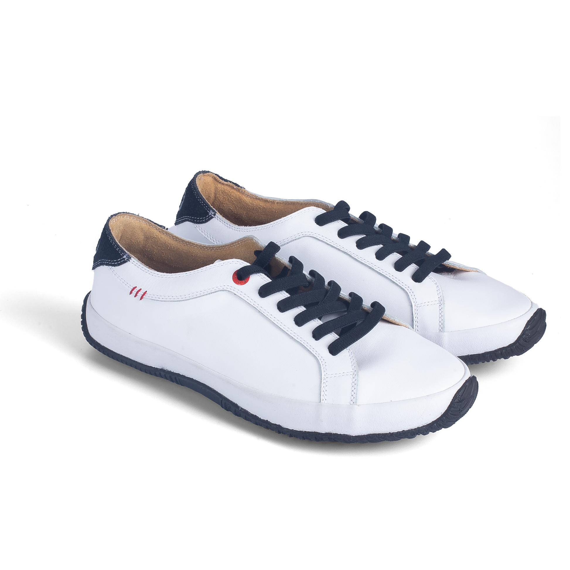 Premium Comfort Wide Fit White Leather Footwear for Flat Feet by FUT in City Collection Ankara Top View