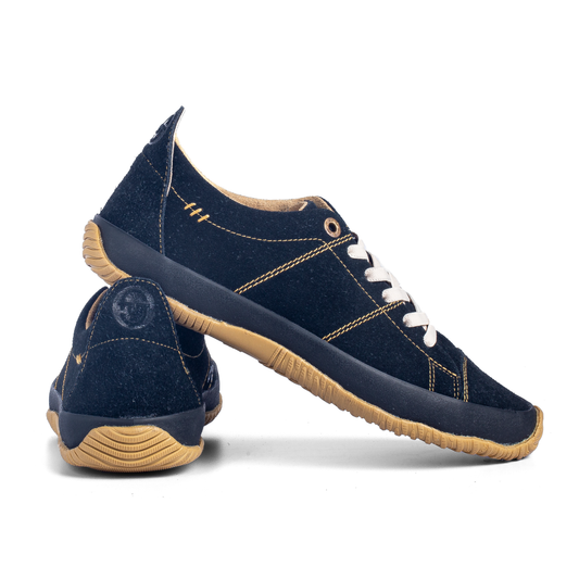 Premium Edison Black Leather Footwear Comfort for Wider Feet by FUT in City Collection combined with Gold Stitches