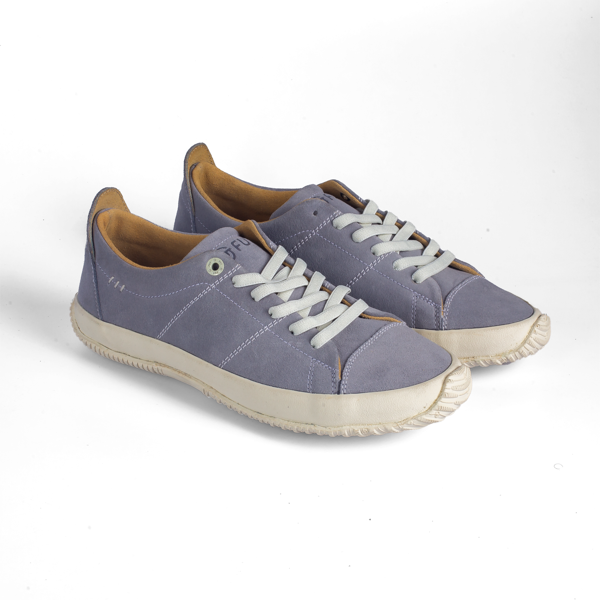 Premium Edison Grey Leather Footwear Comfort for Wider Feet by FUT in City Collection combined with Broken White Stitches Top View