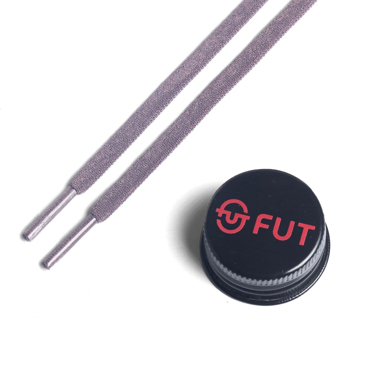 FUT Premium Durable Oval Elastic and Stretch fit for No Tie Shoelaces in Brown Color with FUT printed Bottle Cap